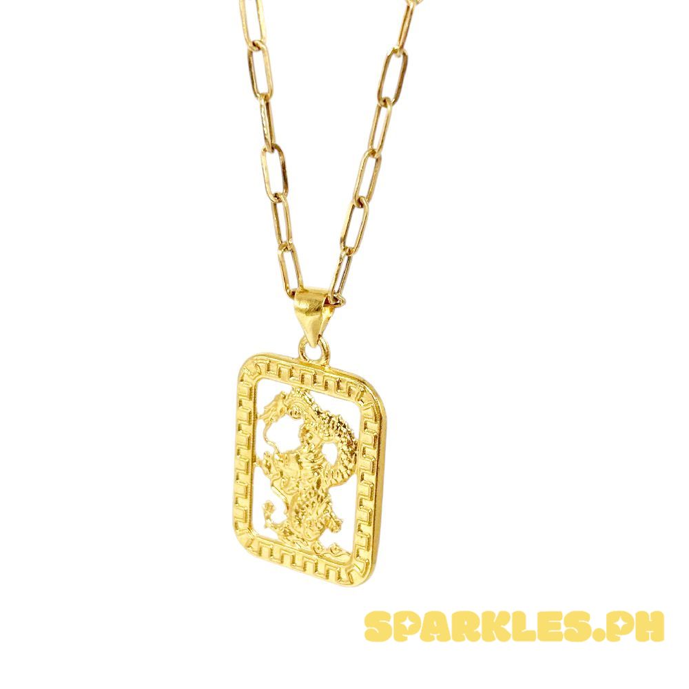 18k Saudi Gold Set Square Dragon + Micro Paperclip Makapal 20"