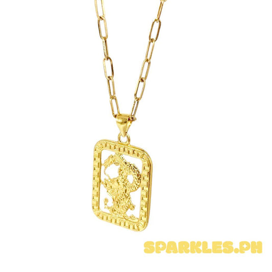 18k Saudi Gold Set Square Dragon + Micro Paperclip Makapal 20"