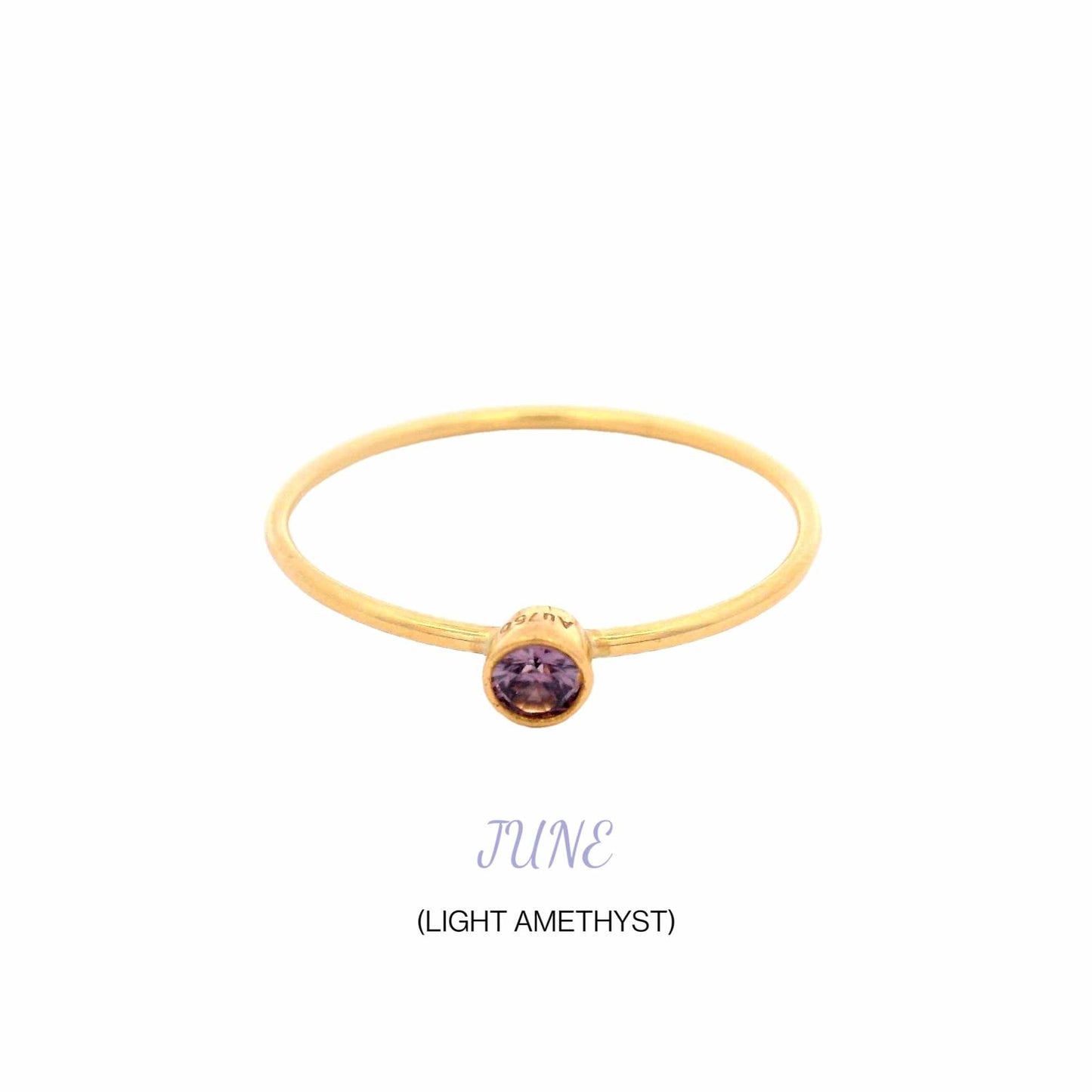 18k Saudi Gold Birth Stone Ring