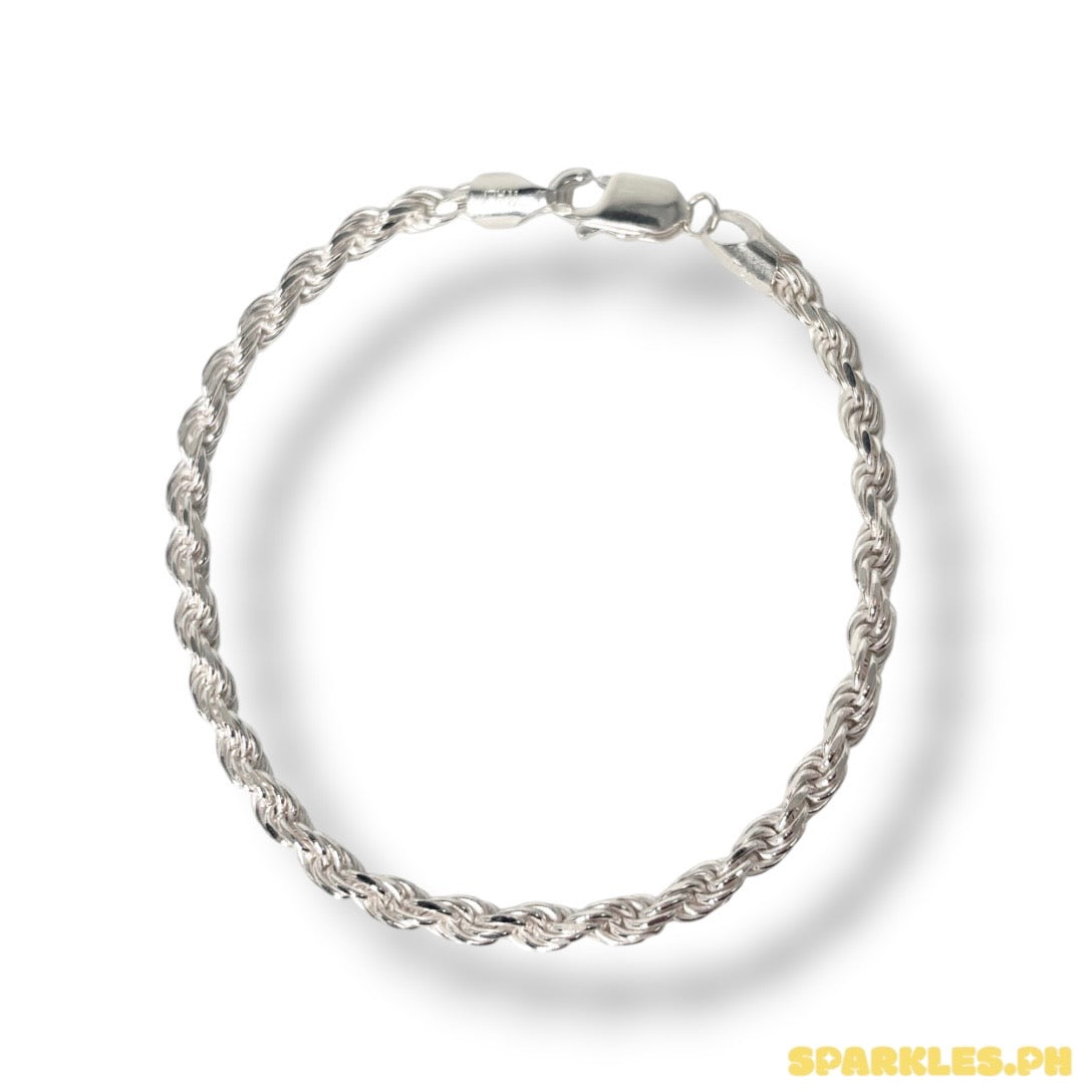 92.5 Sterling Silver - MENS Rope Bracelet V1