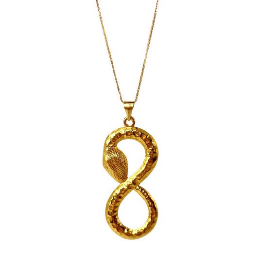 18k Saudi Gold Set Infinity Snake + Foxtail Chain 18"