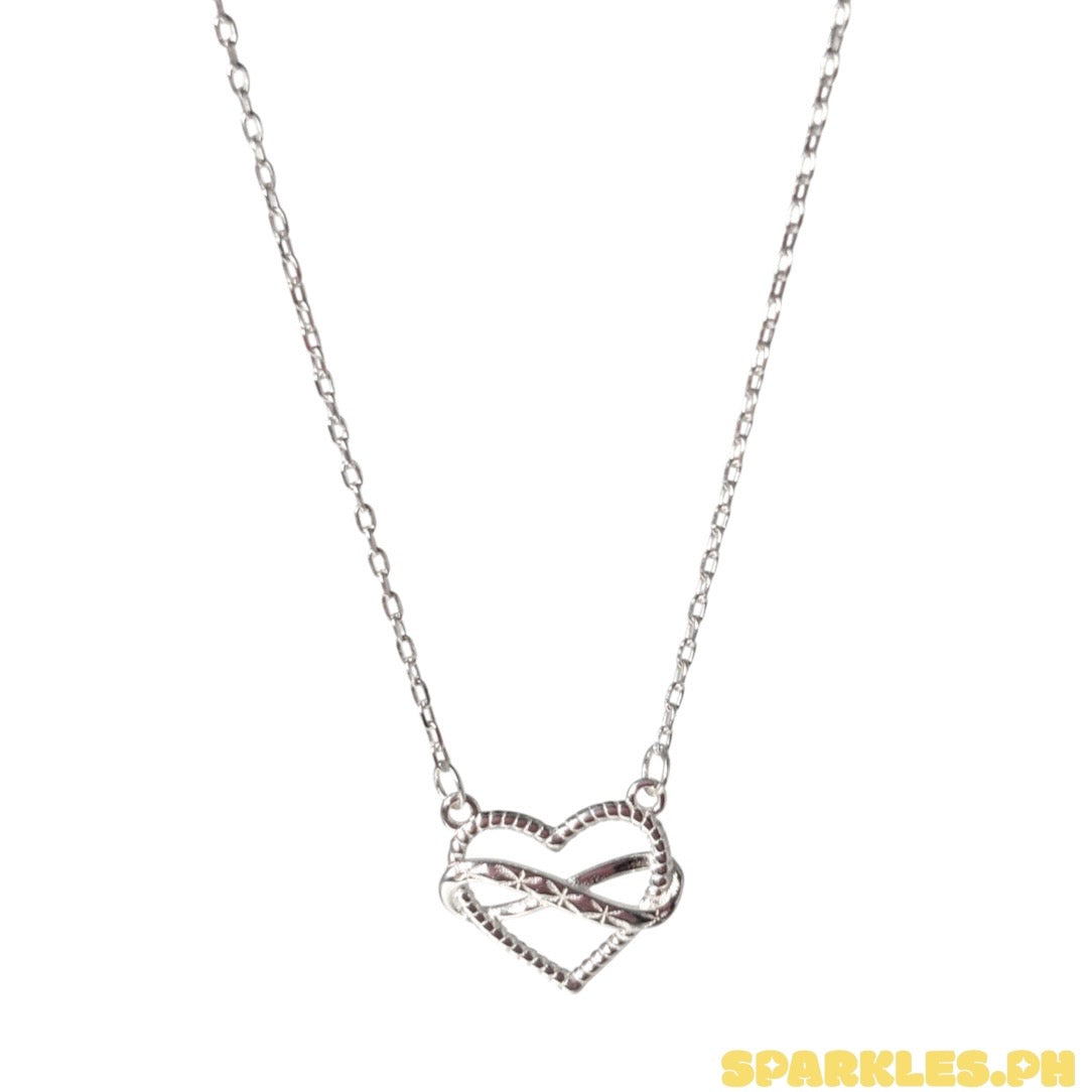 92.5 Sterling Silver - Heart Infinity Necklace