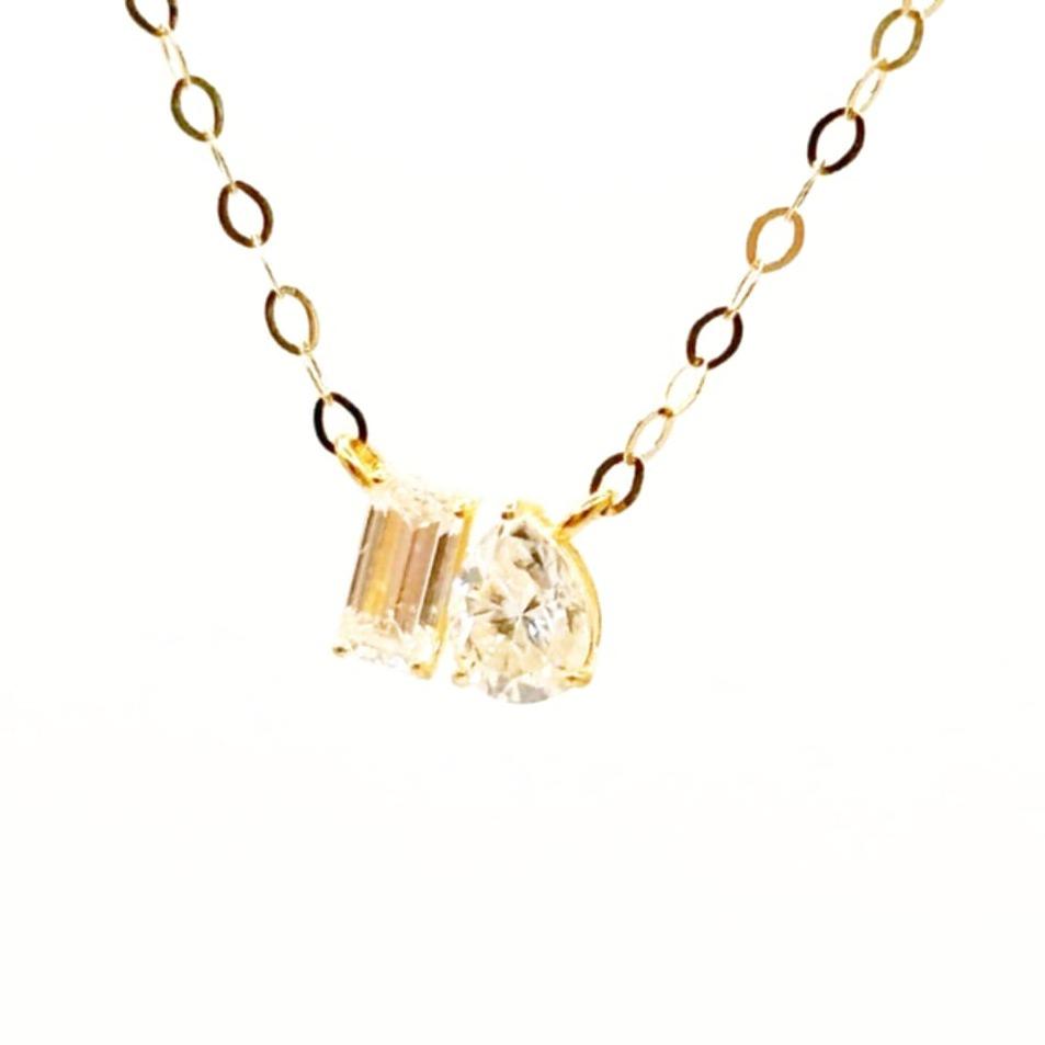 18k Saudi Gold Shape Moissanite Necklace - SKU-QTNSV20A