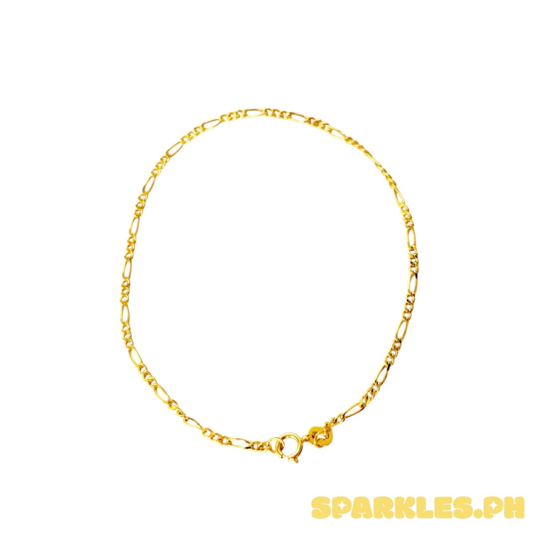 18k Saudi Gold 2MM Figaru Bracelet