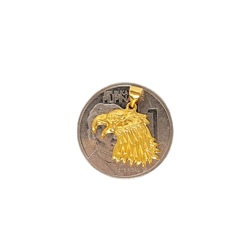 18k Saudi Gold Set Eagle + Rope Chain 22"