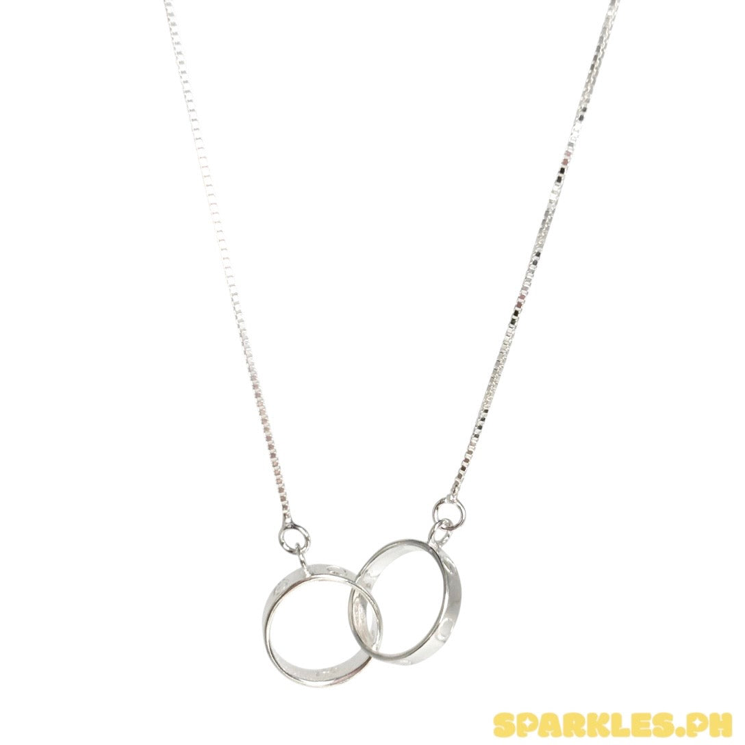 MT - 92.5 Sterling Silver - Twin Circle Necklace