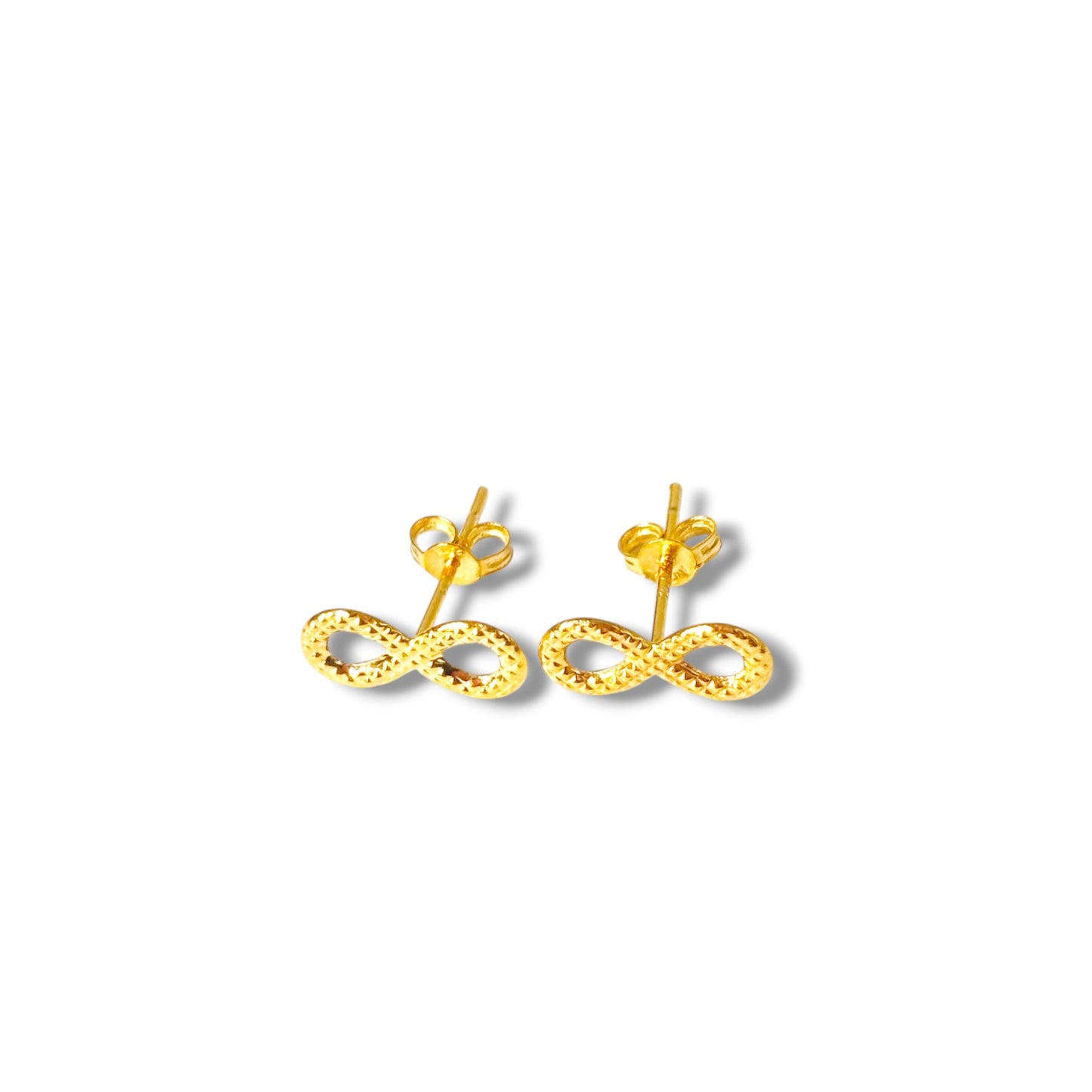 18k Saudi Gold Mini Infinity Earrings