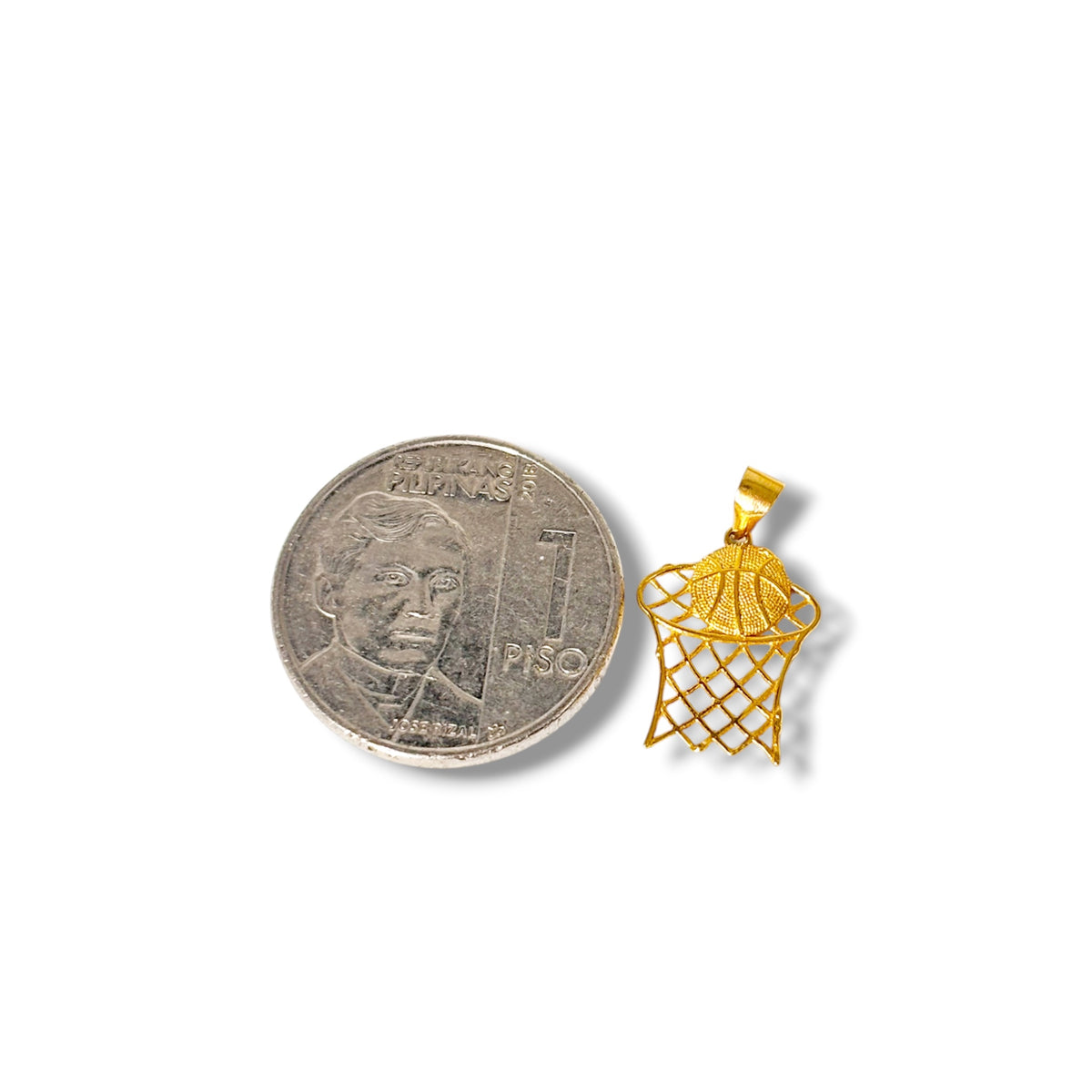 18k Saudi Gold Figaru Chain Makapal V2 20" + 18k Saudi Gold Basketball Pendant