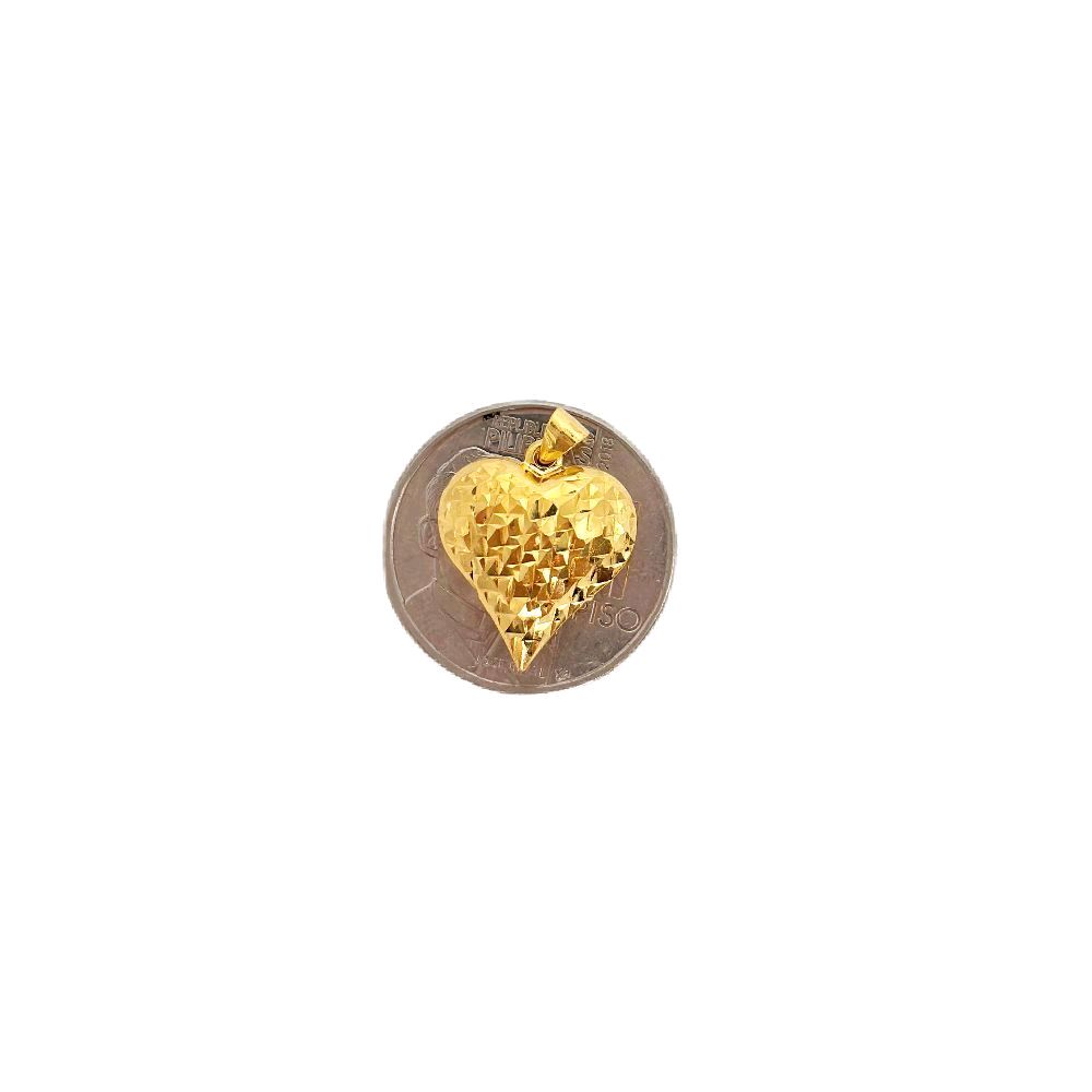 18k Saudi Gold Set Diacut Velentine Heart Buo + Micro Paperclip Makapal 22"