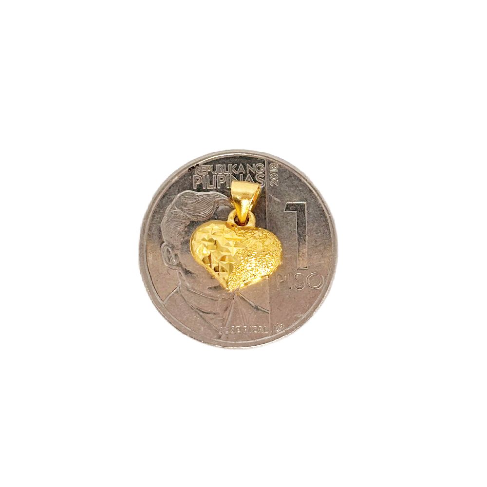 18k Saudi Gold Set  Diashine Heart + Micro Paperclip Makapal 20"