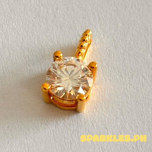 18k Gold Moissanite Dia Pendant - SKU-S6Q6AUDT