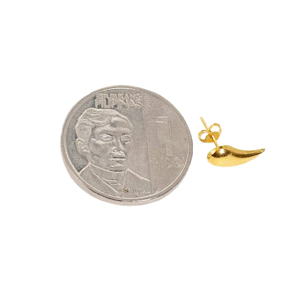 18k Saudi Gold Teardrop Earring - SKU-YU56NRW2