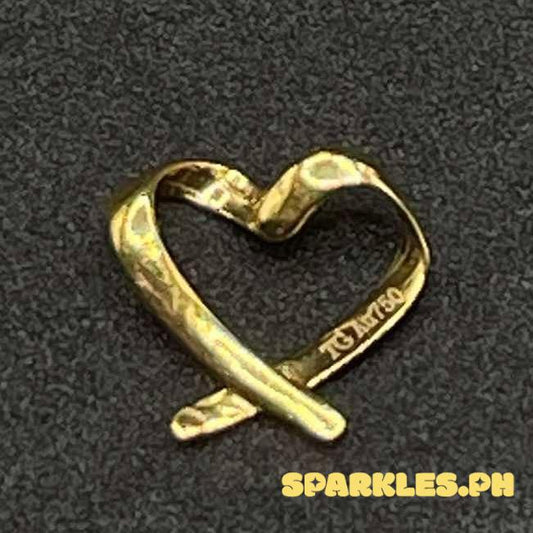 18k Saudi Gold Boarder Heart Pendant Solid Pawnable