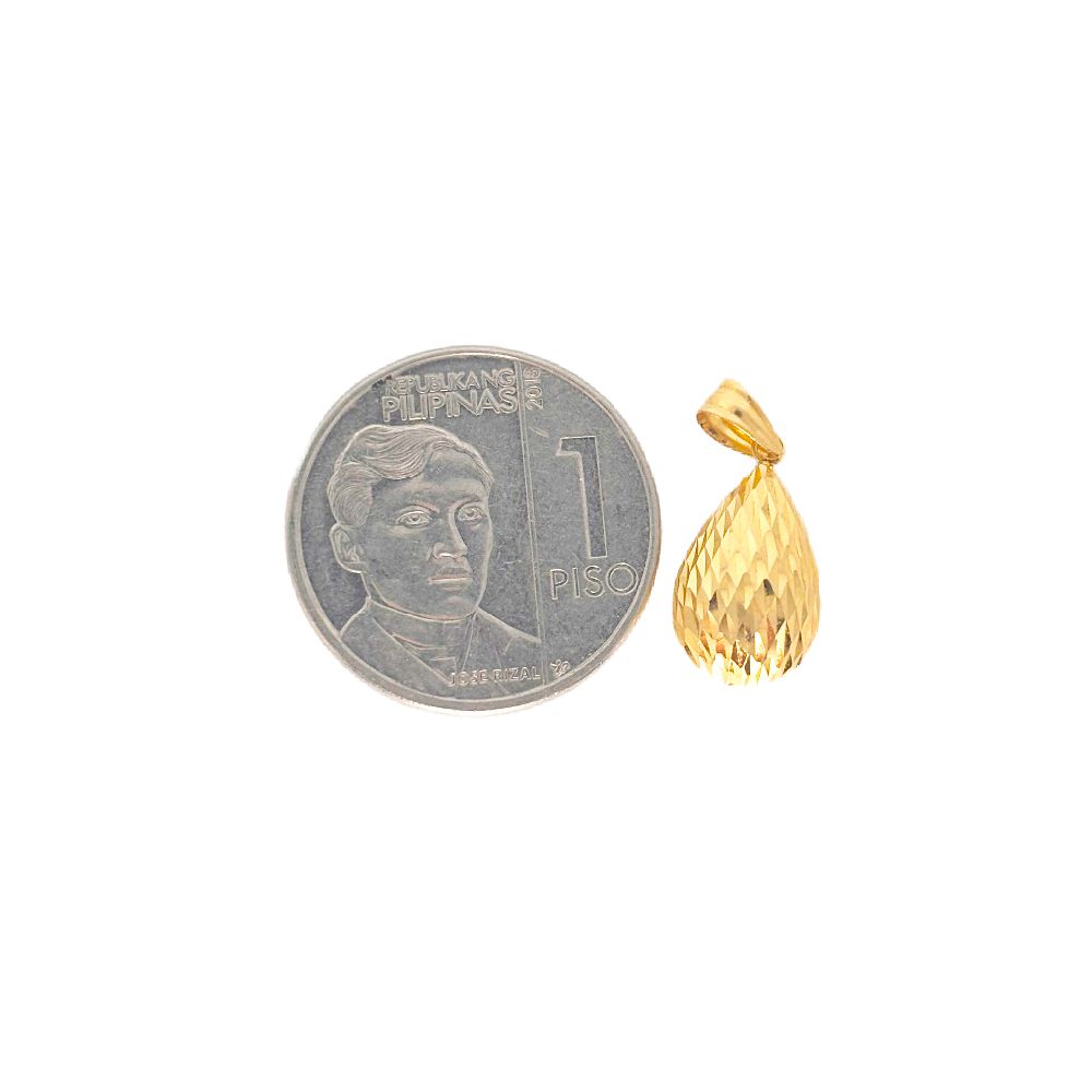 18k Saudi Gold Set Dazzling Teardrop + Foxtail Chain 18"