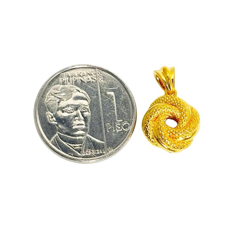 AMPAW/HOLLOW 18k Saudi Gold Ensaimada Pendant - SKUFE0326PEN2