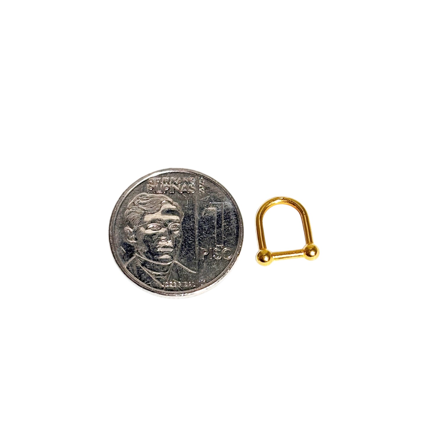 18k Saudi Gold Simple U Bar Pendant - SKU-UOTX8F80