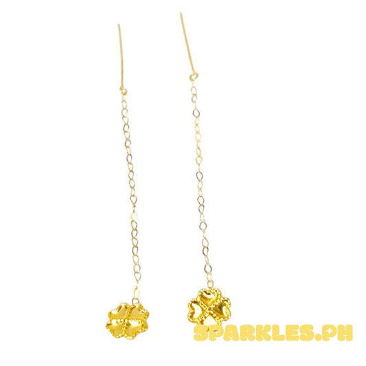 18k Saudi Gold  Gumamela Tictac Earring - SKUMR1326EAR3