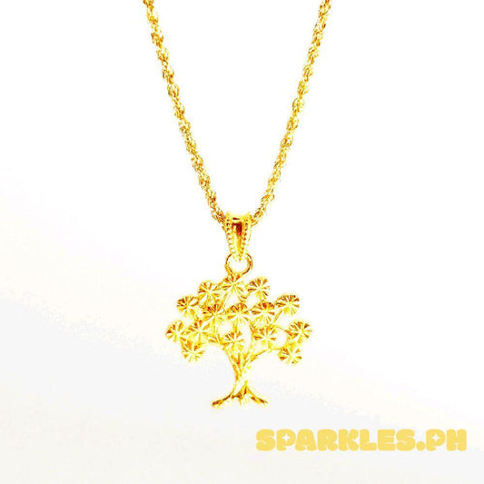18k Saudi Gold Set Money Tree AMPAW + Rope Chain 18"
