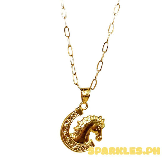 18k Saudi Gold Set Horseshoe + Micro Paperclip Makapal 22"