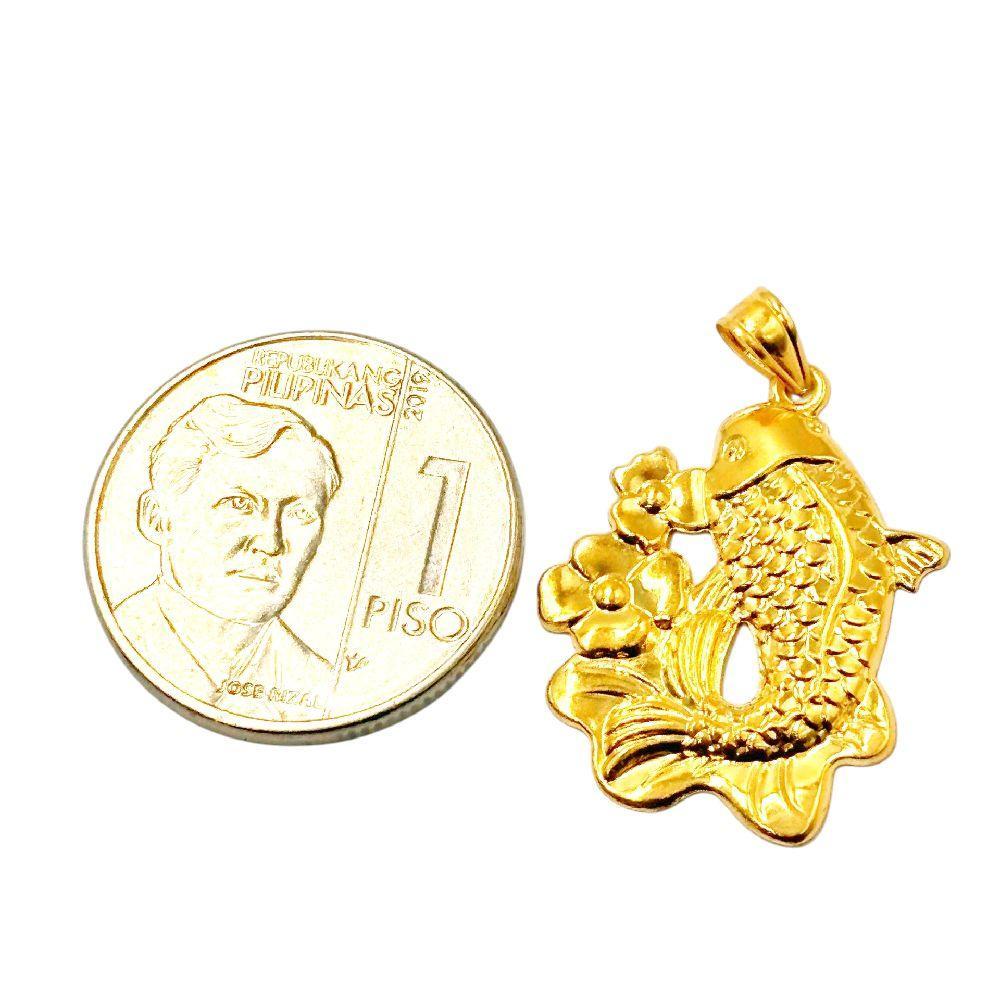 18k Saudi Gold Koi Fish Pendant - SKU-1MAKPRM0