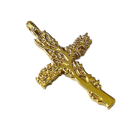 18k Saudi Gold Cross tree branches Ampaw