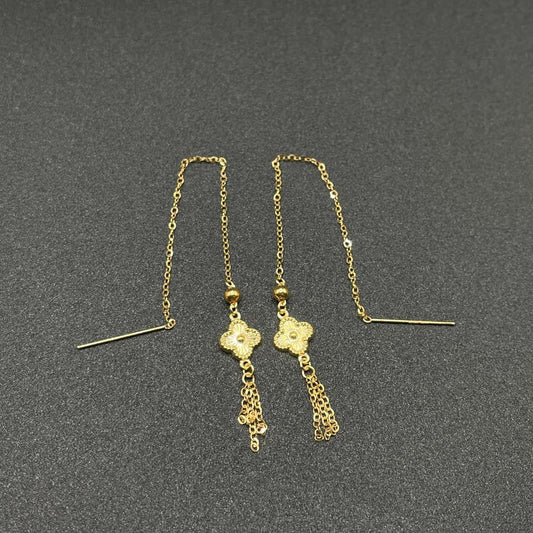 18k Saudi Gold Clover Flower Tiktak Solid Pawnable