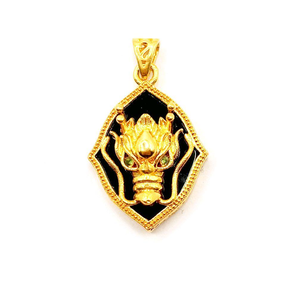 AMPAW/HOLLOW 18k Saudi Gold Dragon Shield  Pendant - SKU UFX35JOP