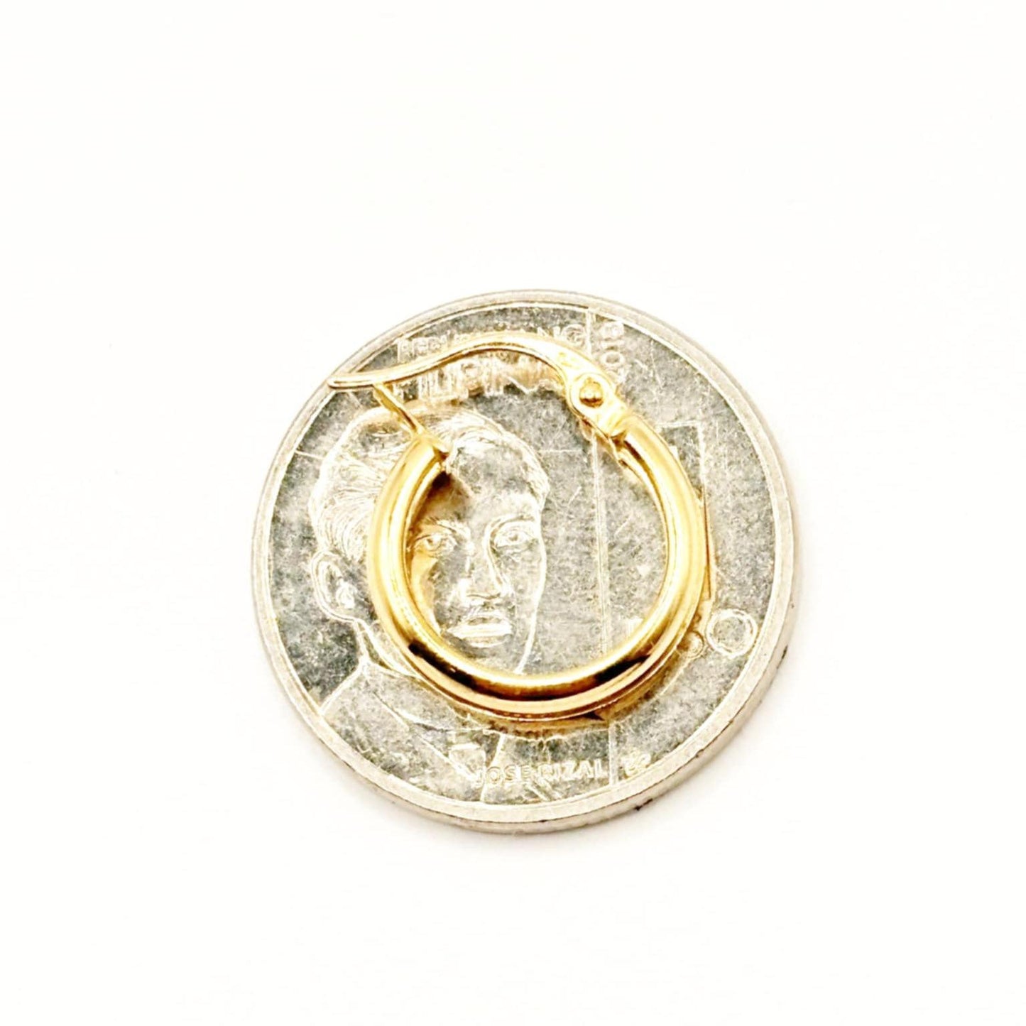 18k Saudi Gold Semi Doom Earring - SKU-DYJNOZ99