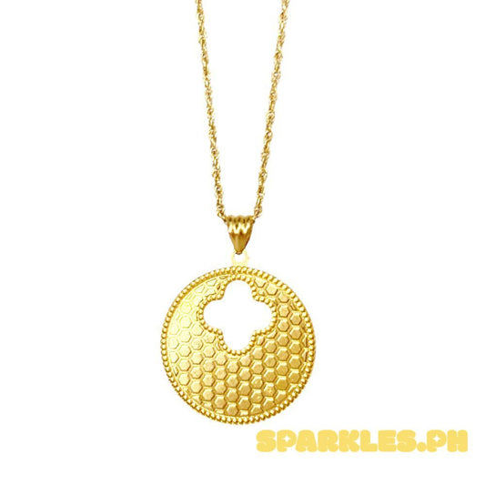 18k Saudi Gold Set Hole Flower + Rope Chain 20"