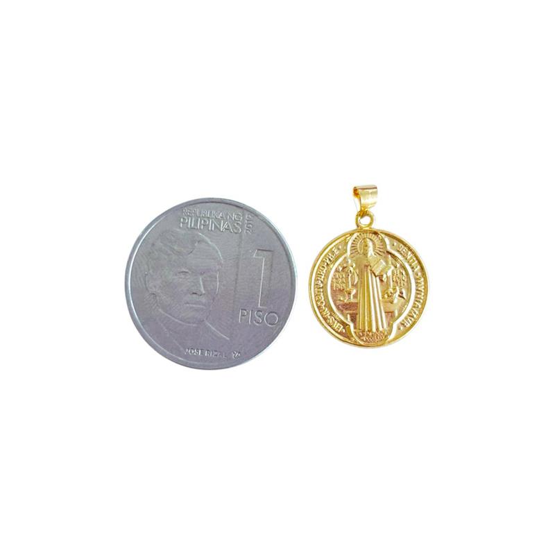 18k Saudi Gold St. Benedict Medallion Pendant - SKU-X8BUFJLC