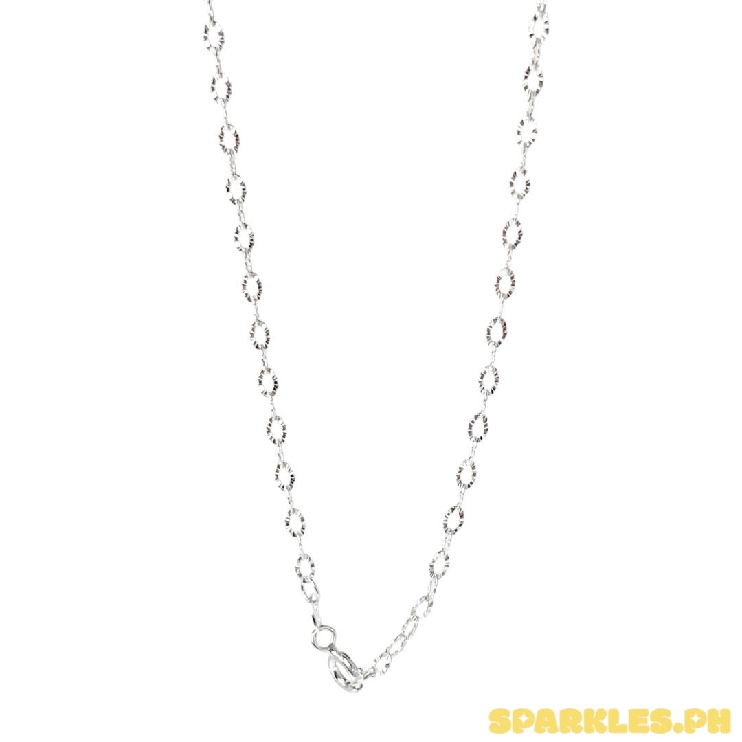 92.5 Sterling Silver - Diacut Circle Chain 18”