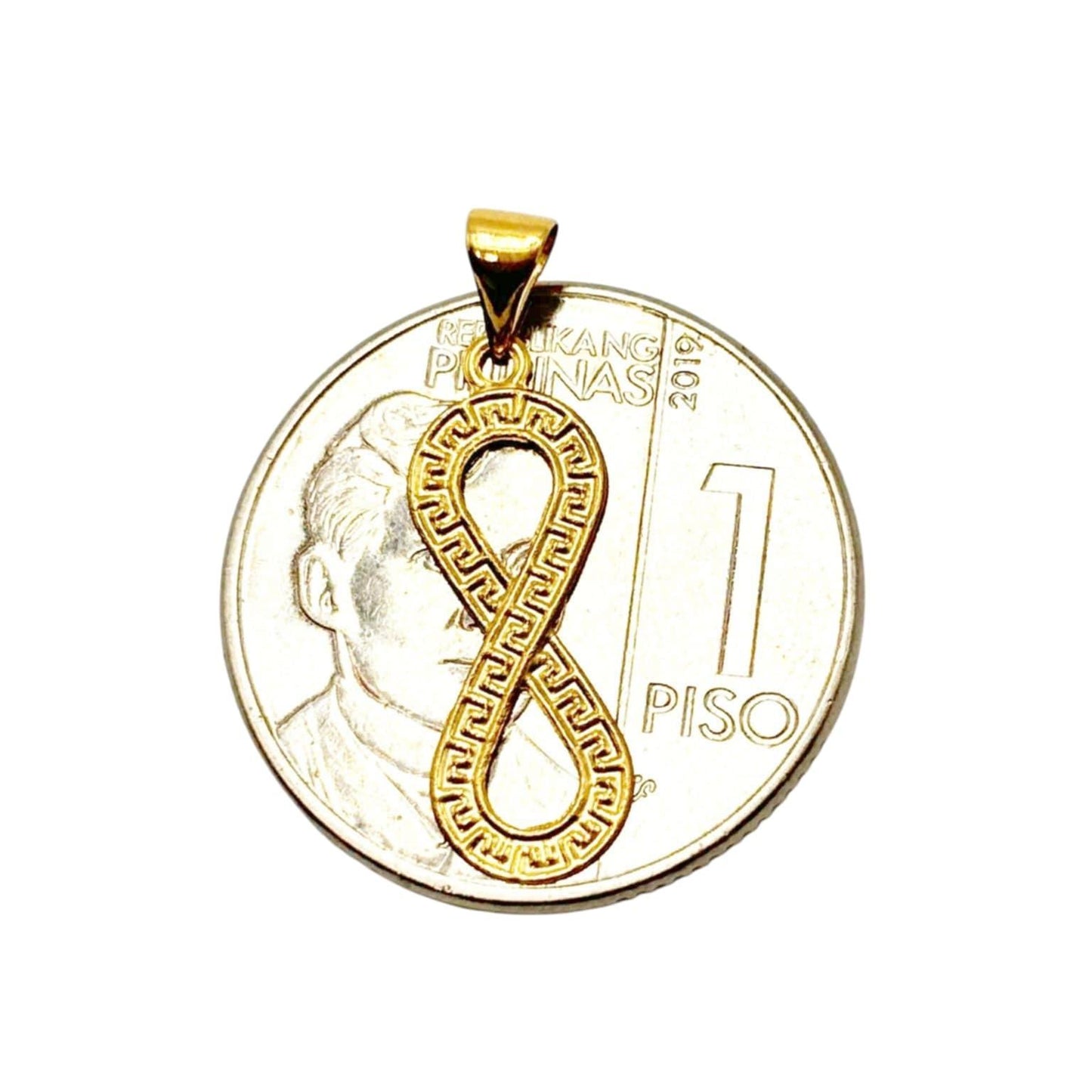 18k Saudi Gold F Style Infinity Pendant - SKU-VSH1N8UF