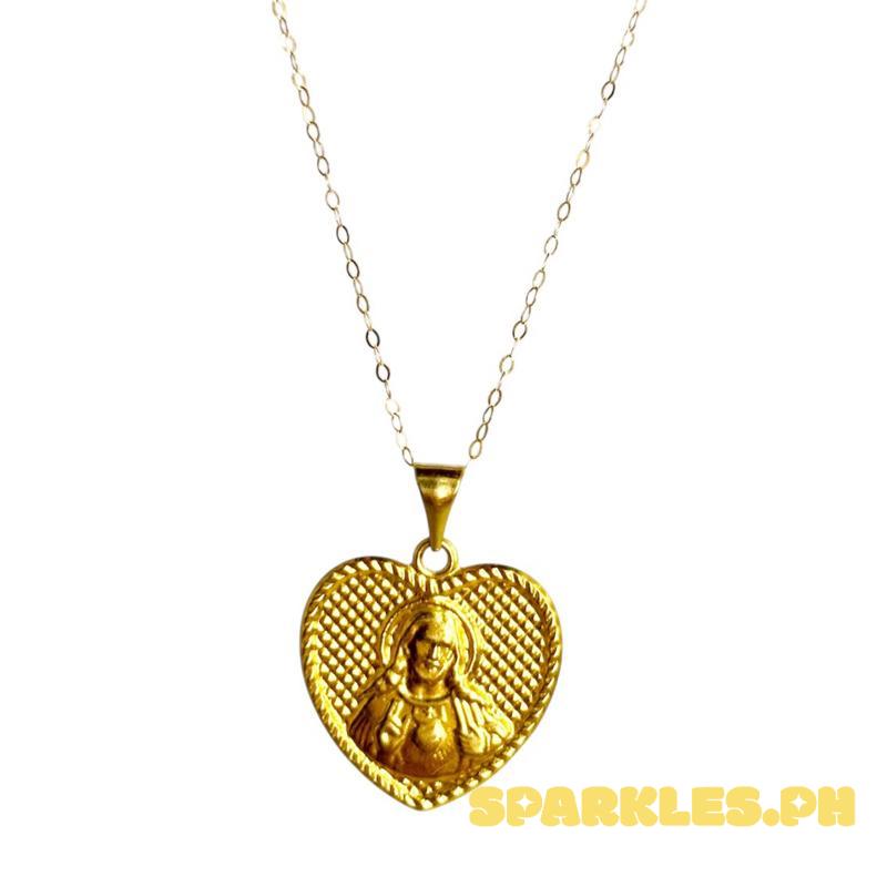 18k Saudi Gold Set Jesus Heart + Tauco Chain lv1
