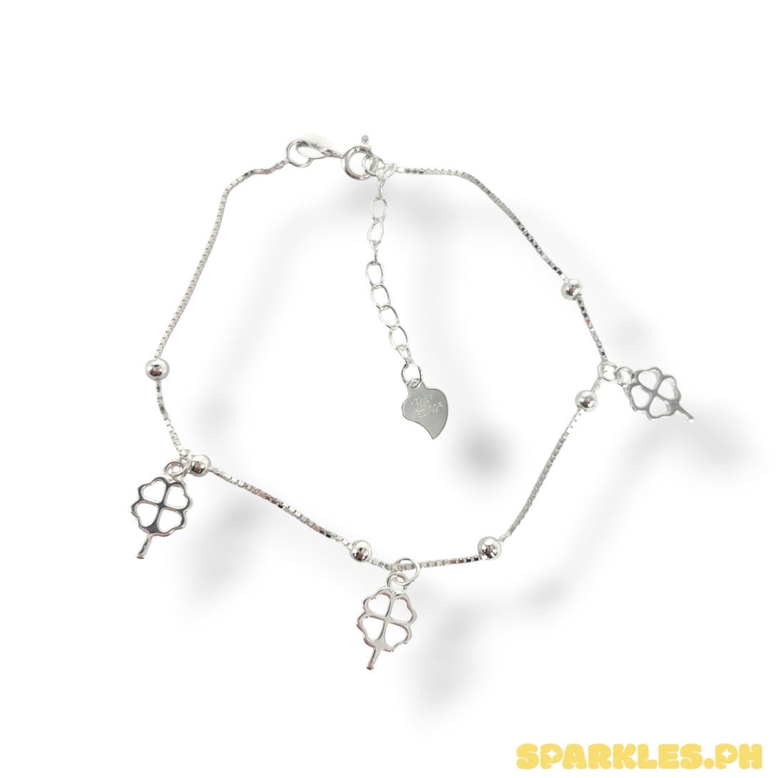 MT - 92.5 Sterling Silver - Four Leaf Bracelet
