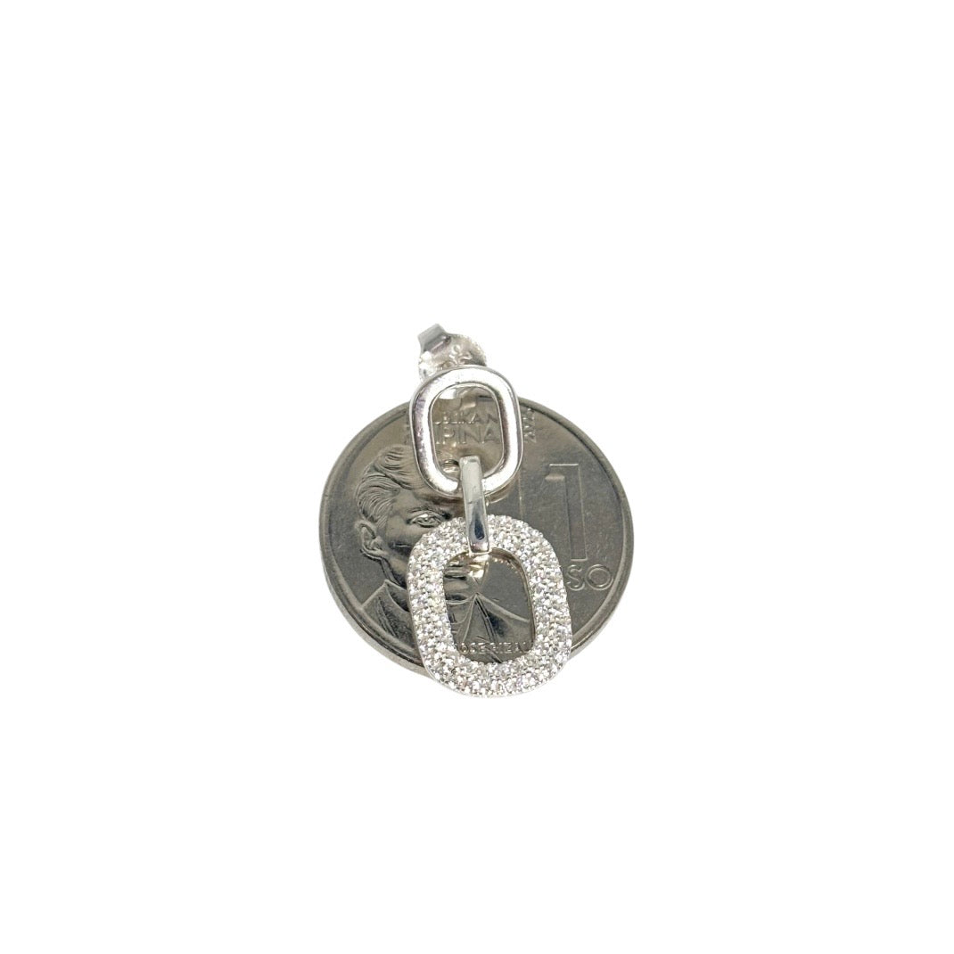 MT - 92.5 Sterling Silver - Double Link Earrings