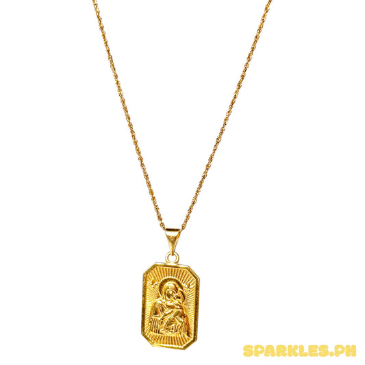 18k Saudi Gold Rope Chain 22" + 18k Saudi Gold Devotion Pendant
