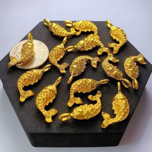 Gold Koi Pendant Ampaw 18k Saudi Gold