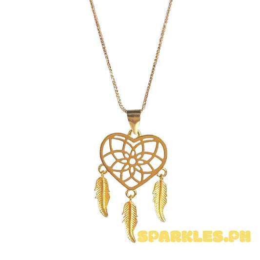 18k Saudi Gold Set Dream Heart + Foxtail Chain 18”