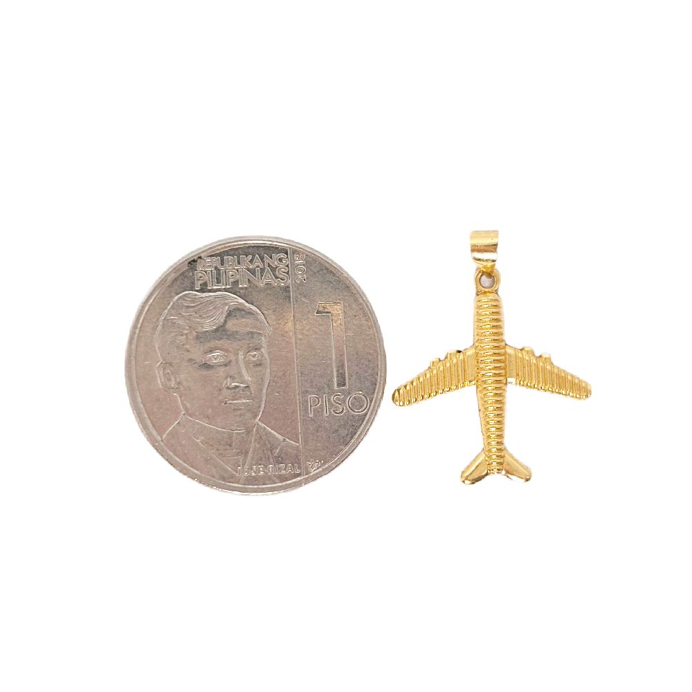 18k Saudi Gold Set Diacut Airplane + Micro Paperclip Makapal 20"