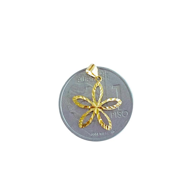 18k Saudi Gold Star Petal Pendant - SKU-41FPIG2P
