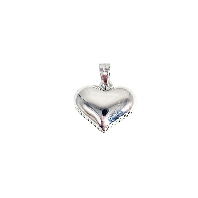 18k Saudi Gold White Gold Dual Heart Pendant -SKUMR0526PEN1