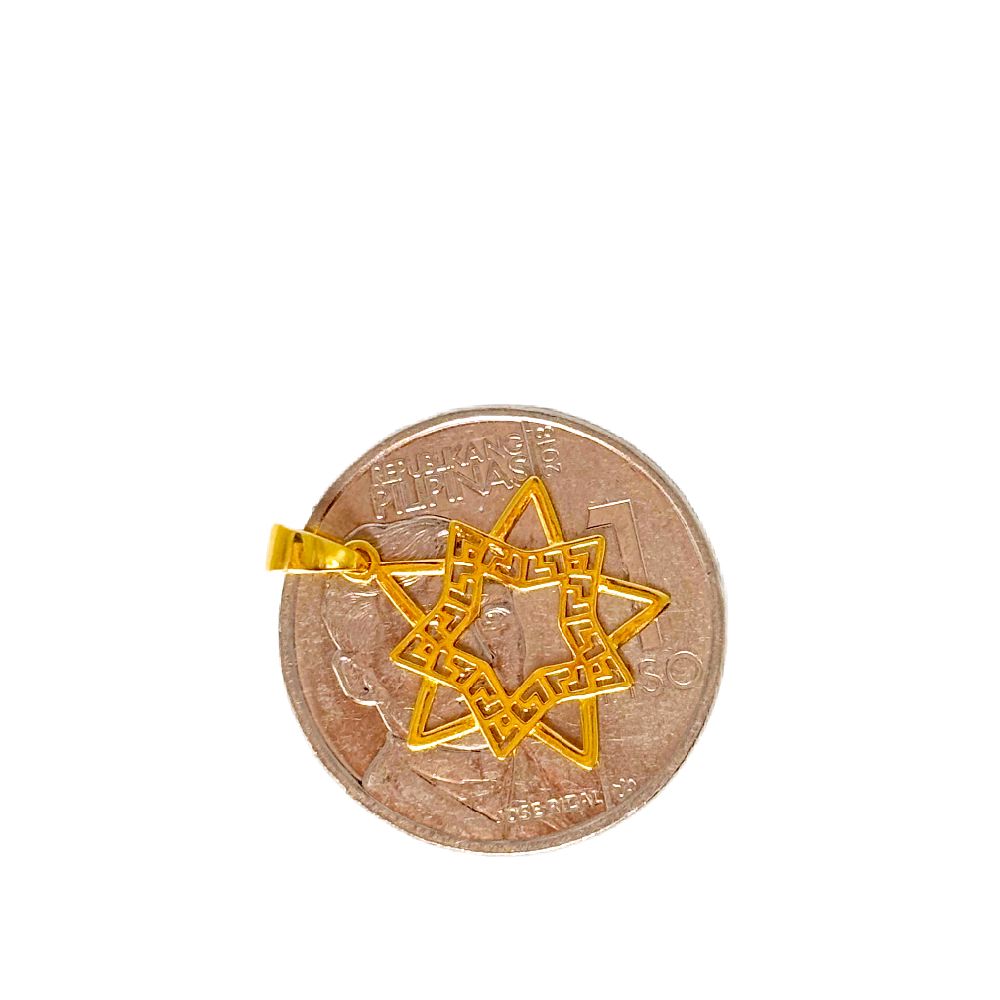 18k Saudi Gold Fenfen Star Pendant - SKU-8RJ3SQ5E