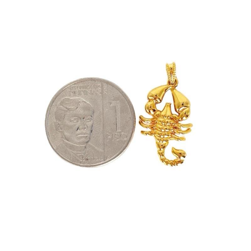 18k Saudi Gold AMPAW/HOLLOW Scorpion Pendant + Foxtail Chain 18”