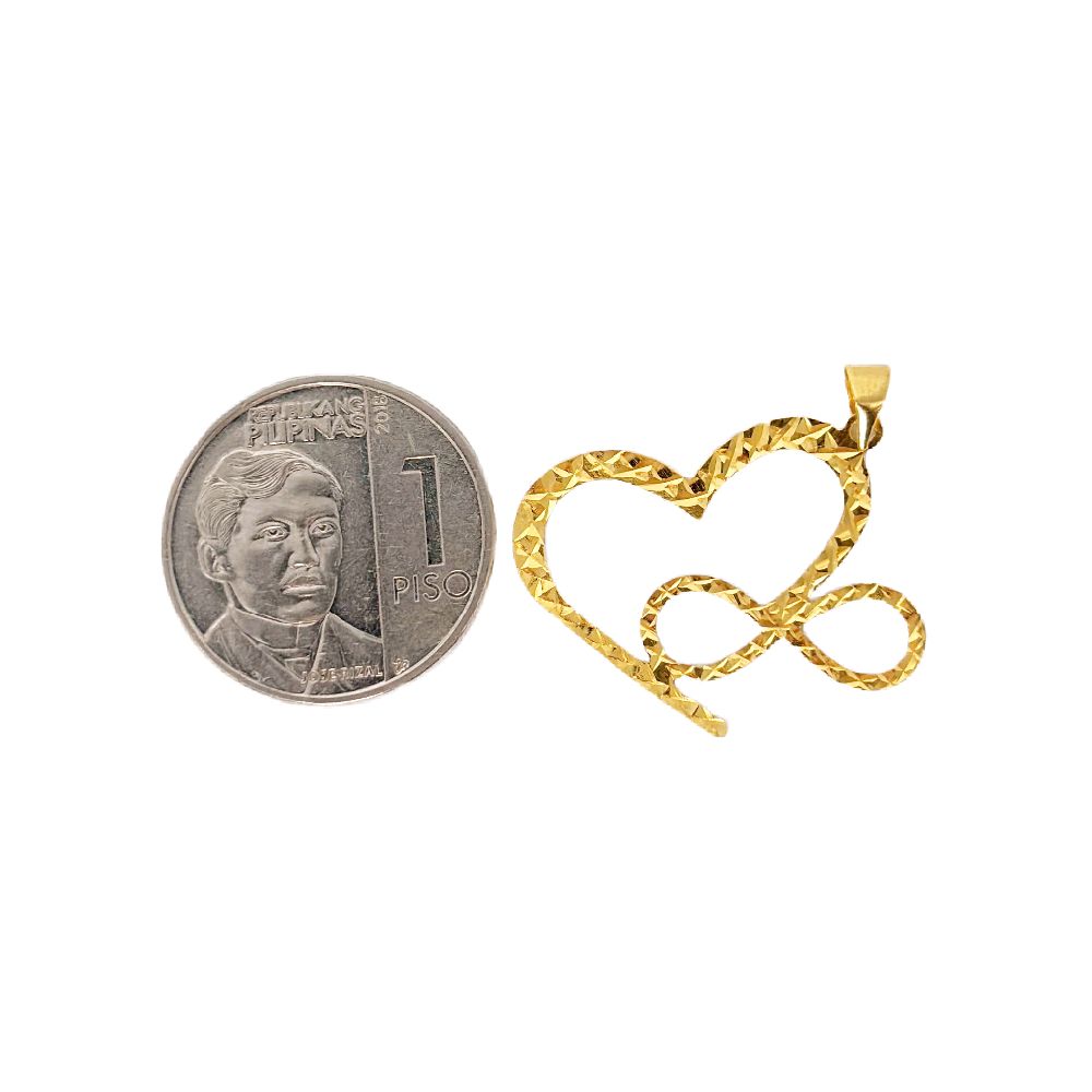 18k Saudi Gold Set Love Infinity + Foxtail Chain 18"