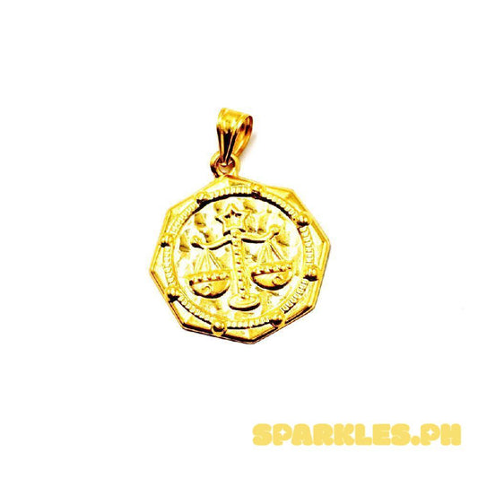 18k Saudi Gold Scale Pendant - SKU-PD8J4TB3