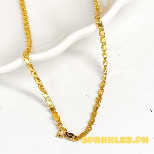 18k Saudi Gold Damascus Necklace 18” -SKUFE2026NEC