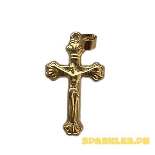 18k Saudi Gold Jesus on Cross Pendant