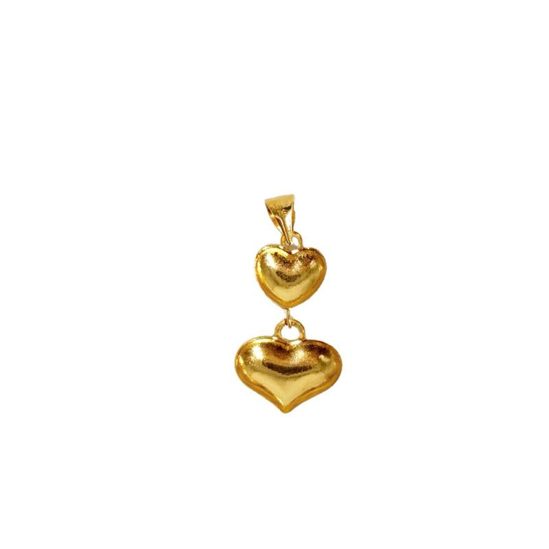 18k Saudi Gold Double Love Pendant -SKU-OOOHFKCA