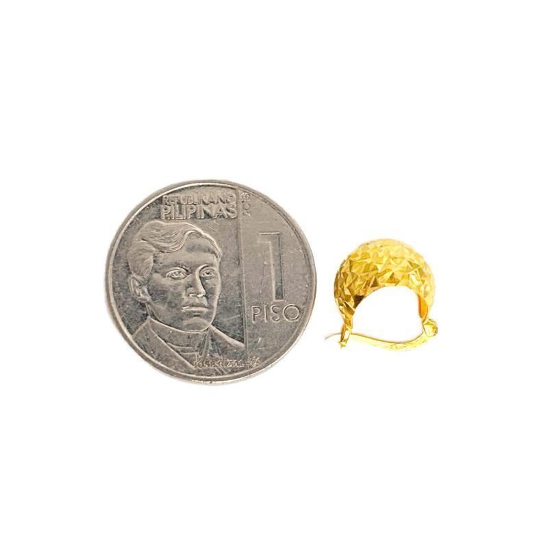 18k Saudi Gold Diacut Hoop Earring - SKU-VFG1UXPG
