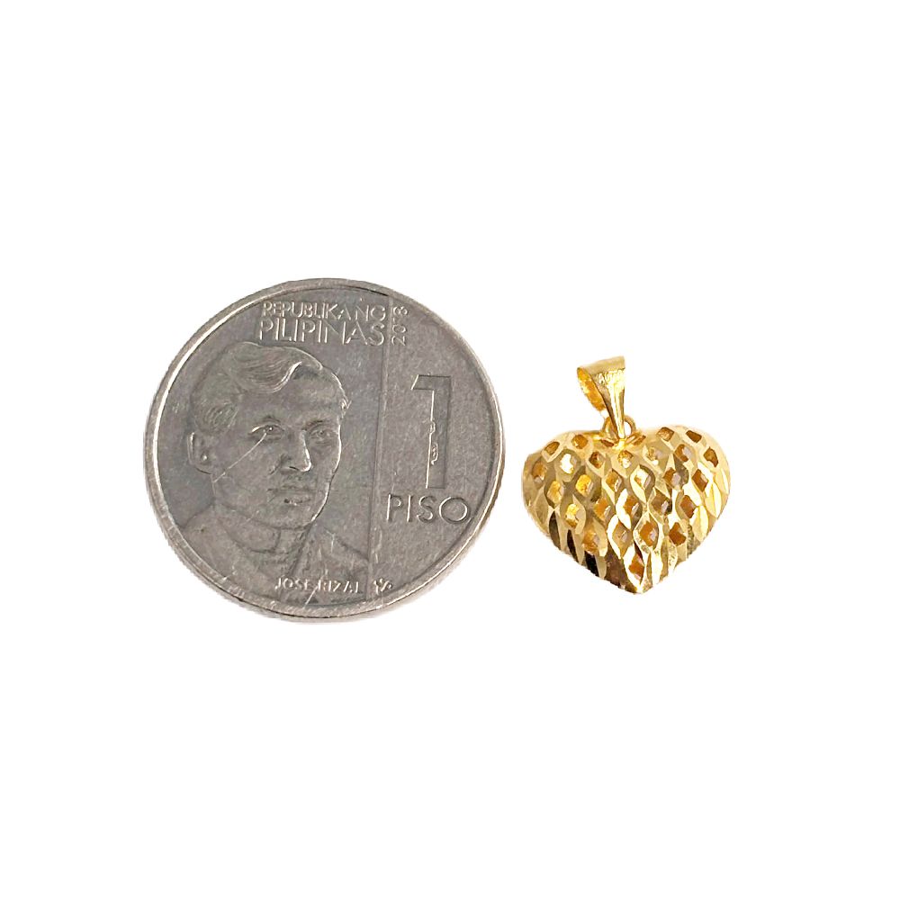 18k Saudi Gold Honey Heart Pendant - SKU-LU6X9J75